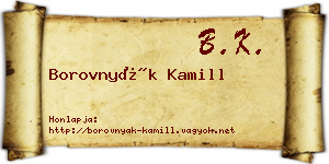 Borovnyák Kamill névjegykártya